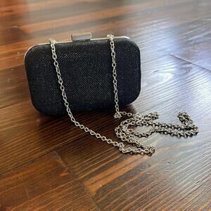 Jessica McClintock | Black & Silver Crossbody Clutch | 0725